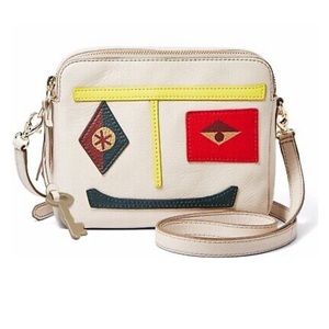 Fossil Crossbody Bag/Purse two zipper pocket Sydney Smile
